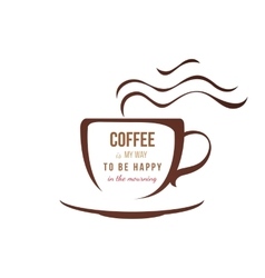 Coffe cup with type design vector image