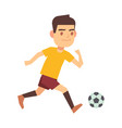 Soccer player running with ball isolated white Soccer player running with ball isolated white vector image