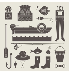 Fishing icons vector image