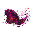 Beautiful woman and butterflies vector image