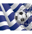 Soccer goal and Greece flag vector image