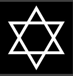 Jewish star of david white color icon Jewish star of david white color icon vector image