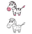Cute cartoon zebra vector image