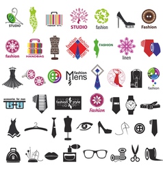Series of logos for clothing and fashion vector image
