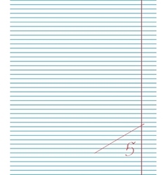 Exercise book paper page with lines Royalty Free Vector Image - VectorStock