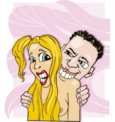 Man biting woman vector image
