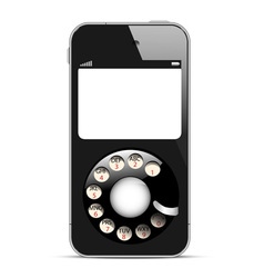Creative Mobile phone with retro disc dials vector image