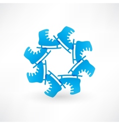 Circle of blue skates vector image