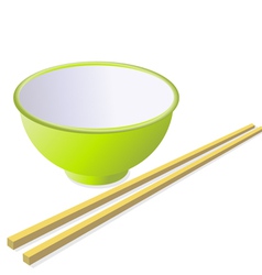 Ceramic mug with wooden sticks vector image