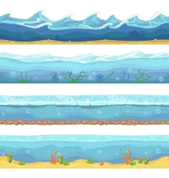 Water waves or ocean sea seamless vector image