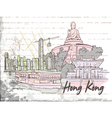 Hong kong doodles vector image