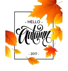 Autumn calligraphy Background of Fall leaves Autumn calligraphy Background of Fall leaves vector image