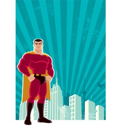 Superhero city vector image