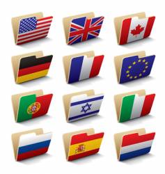 World folders icons vector image