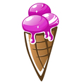 Fresh vanilla ice cream cone vector image