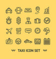 Taxi services icon thin line set Taxi services icon thin line set vector image