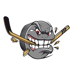Hockey puck bites vector image