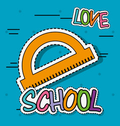 Microscope school tool patch sticker Royalty Free Vector