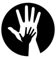 Caring hands icon vector image