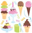Ice cream party vector image