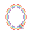 Letter Q made in rainbow colors vector image