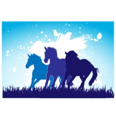 Horses silhouettes vector image