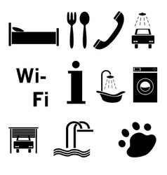 Hotel icons vector image