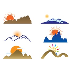 Mount and sun vector image