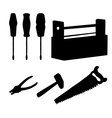 Tools set silhouettes vector image