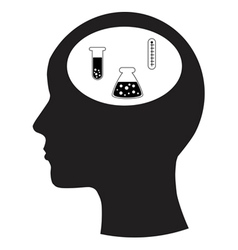 Man and thinking and scientific experiments vector image