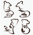 Cooking symbols food and chief silhouettes vector image
