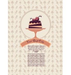 Patterned cover for your dessert menu with cakes vector image