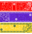 Banners with ancient american ornaments vector image