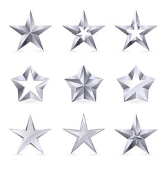 Silver stars vector image