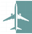 Silhouette of airplane top view vector image