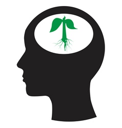 Man and thinking and tree vector image