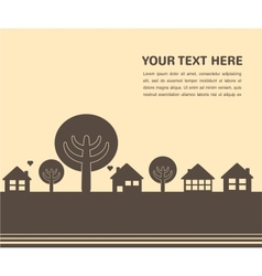 Card template with houses and trees Card template with houses and trees vector image