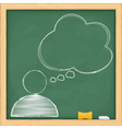 Symbol of human with speech bubble on blackboard vector image