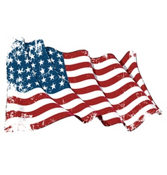 US Flag WWI WWII 48 stars Grunge vector image