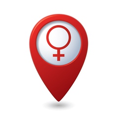 Map pointer with female symbol vector image