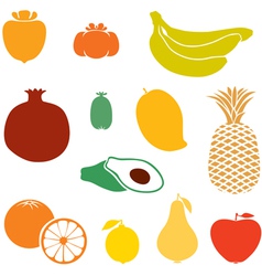 Silhouette fruits vector image