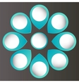 Concept of colorful circular banners with arrows vector image