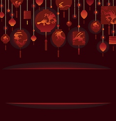 Decorative Background with Red Lamp vector image