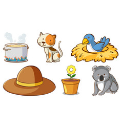 Large set different objects Royalty Free Vector Image