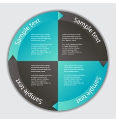 Concept of colorful circular banners with arrows vector image