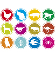 Animals icons buttons-animal icons set vector image