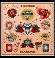 Diamond tattoos vector image