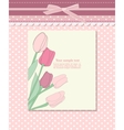 Vintage pink card with tulip vector image