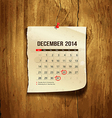 Calendar December 2014 vector image