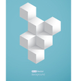 Realistic background with white cubes vector image